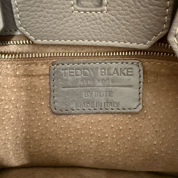 Teddy Blake Caty Gray Pebbled Leather Satchel Handbag EUC - Picture 11 of 11